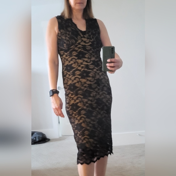 Vintage 90s Lace cocktail dress - Picture 6 of 7